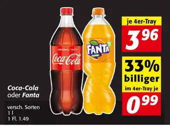 Nah&Frisch Coca- Cola oder Fanta 1 L Angebot