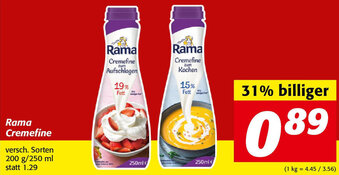 Nah&Frisch Rama Cremefine 200g/250 ml Angebot