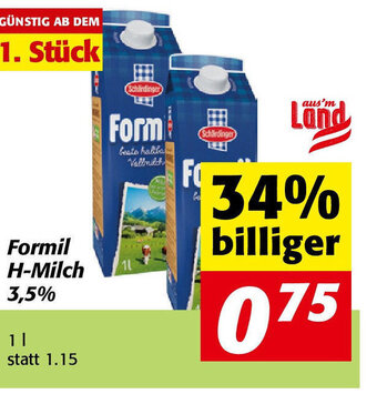 Nah&Frisch Formil H-Milch 1 L. Angebot