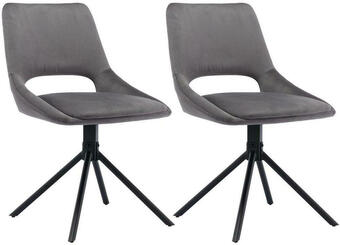 Möbelix Esszimmerstuhl ella grau/ schwarz gepolstert 2-er set Angebot