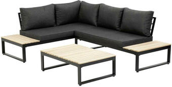 Möbelix Loungegarnitur 3-teilig rio echtholz/metall mit kissen Angebot
