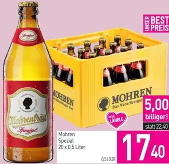 Sutterlüty Mohren Spezial 20x0,5 Liter Angebot