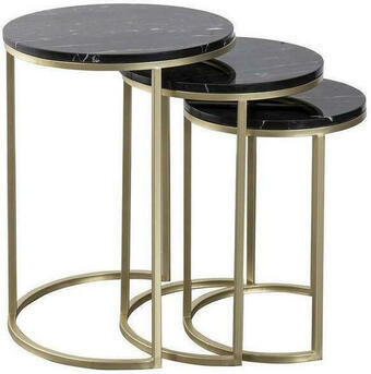 Möbelix Beistelltisch 3-teilig tria schwarz/goldfarben Angebot