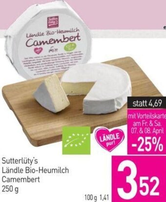 Sutterlüty Sutterlüty's Ländle Bio-Heumilch Camembert 250 g Angebot