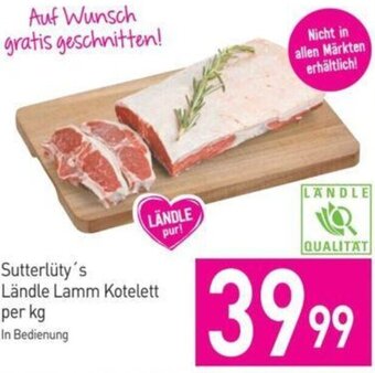 Sutterlüty Sutterlüty's Ländle Lamm Kotelett per kg Angebot
