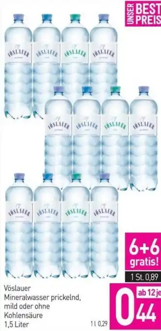Sutterlüty Vöslauer Mineralwasser prickelnd, mild oder ohne Kohlensäure 0,5-liter Angebot