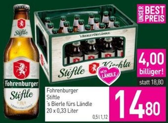 Sutterlüty Fohrenburger Stiftle 's Bierle fürs Ländle 20 x 0,33 Liter Angebot