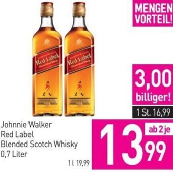 Sutterlüty Johnnie Walker Red Label Blended Scotch Whisky 0,7 Liter Angebot