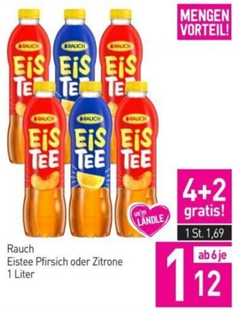 Sutterlüty Rauch Eistee Pfirsich oder Zitrone 1 Liter Angebot