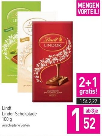 Sutterlüty Lindt Lindor Schokolade 100 g Angebot
