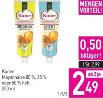 Sutterlüty Kuner Mayonnaise 80%, 25% oder 50% Fett 250 ml Angebot