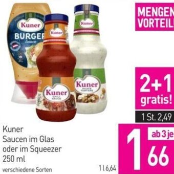 Sutterlüty Kuner Saucen im Glas oder im Squeezer 250 ml Angebot