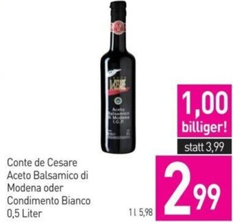Sutterlüty Conte de Cesare Aceto Balsamico di Modena oder Condimento Bianco 0,5 Liter Angebot