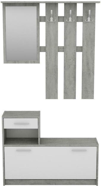 Möbelix Garderoben-set tamina grau/weiß 2-teilig mit spiegel Angebot