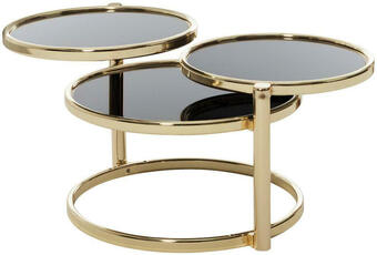 Möbelix Beistelltisch schwenkbar mit 3 glasplatten susi, schwarz/gold Angebot