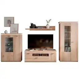 Möbelix Wohnkombination modern 4 tlg. mit led vancouver eichefarbe Angebot