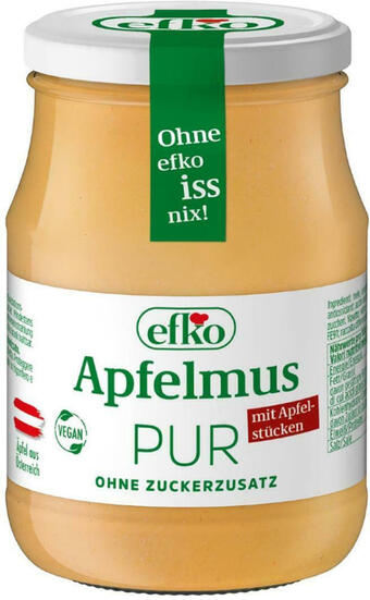 Billa Efko apfelmus pur mit apfelstücken Angebot