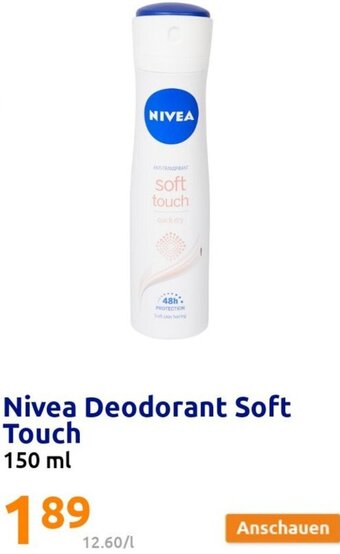 Action Nivea Deodorant Soft Touch 150 ml Angebot