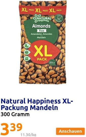 Action Natural Happiness XL-Packung Mandeln 300 Gramm Angebot