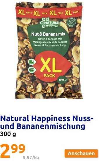 Action Natural Happiness Nuss- und Bananenmischung 300 g Angebot