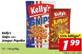 Nah&Frisch Kelly's Snips oder Jumpys Paprika 75-150 g Angebot