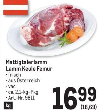 Metro Mattigtalerlamm Lamm Keule Femur Angebot