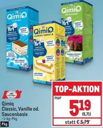 Metro Qimiq Classic, Vanille od. Saucenbasis 1-kg-Pkg Angebot