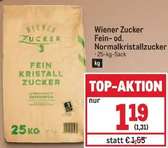 Metro Wiener Zucker Fein-od. Normalkristallzucker 25-kg Angebot