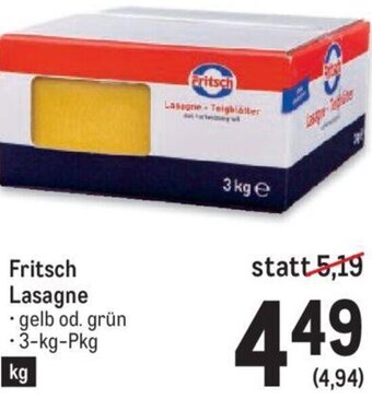 Metro Fritsch Lasagne Angebot