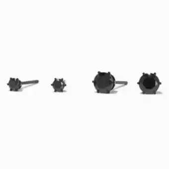 Claire's Titanium black graduated round cupcake stud earrings - 2 pack Angebot