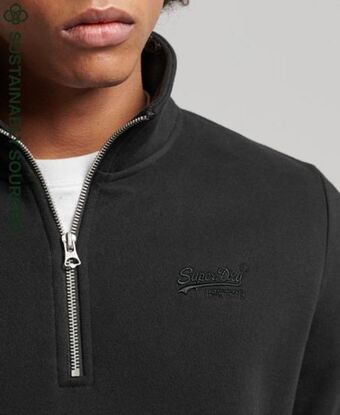 Superdry Organic cotton vintage logo zip henley sweatshirt Angebot