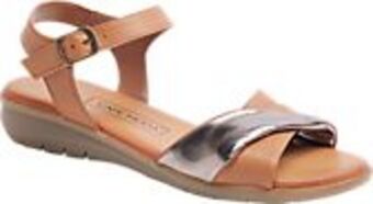 Deichmann Leder sandalen in braun mit metallic-detail Angebot