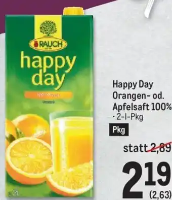 Metro Happy Day Orangen-od. Apfelsaft 100% 2-l-Pkg Angebot