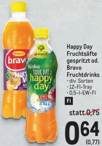 Metro Happy Day Fruchtsäste gespritzt od. Bravo Fruchtdrinks 0,5-l Angebot