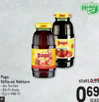 Metro Pago Säfte od. Nektare 0,2-l Angebot