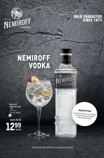 Metro Nemiroff Vodka De Luxe 0,7-l Angebot