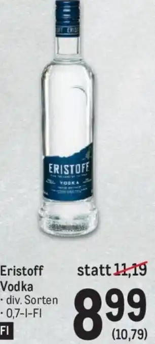 Metro Eristoff Vodka 0,7-l-Fl Angebot