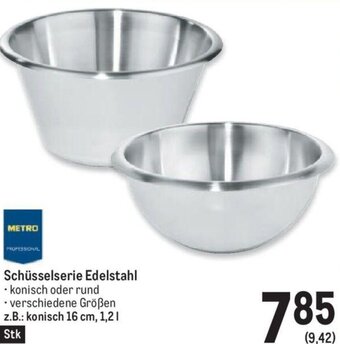 Metro Schüsselserie Edelstahl Angebot