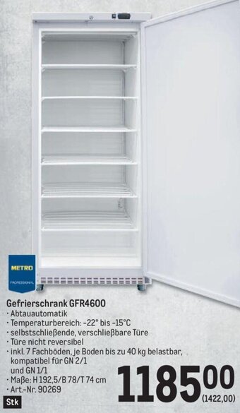 Metro Gefrierschrank GFR4600 Angebot