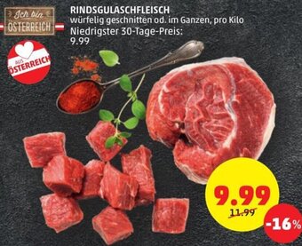PENNY Rindsgulaschfleisch pro kilo Angebot