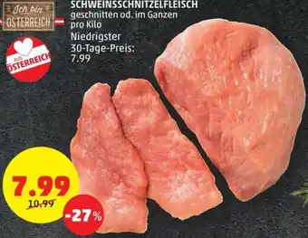 PENNY Schweinsschnitzelfleisch pro kilo Angebot