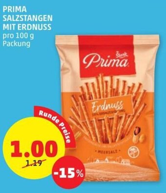 PENNY Prima Salzstangen mit Erdnuss 100 g Angebot