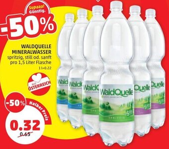 PENNY Waldquelle Mineralwasser 1,5 Liter Angebot