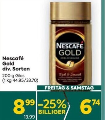 Billa Nescafé Gold div. Sorten 200 g Angebot