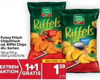 Billa Fynny Frisch Chipsfrisch od. Riffel Chips div. Sorten 150 g / 175 g Angebot