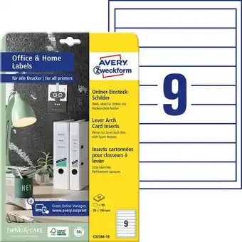 Pagro Diskont Avery zweckform ordner-einsteck-schilder 10 bl. c32266-10 30 x 190 mm weiß Angebot
