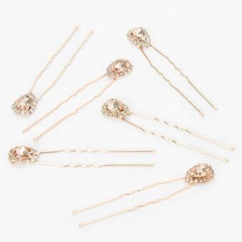 Claire's Rose gold halo hair pins - 6 pack Angebot