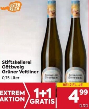 Billa Stiftskellerei Göttweig Grüner Veltliner 0,75 Liter Angebot