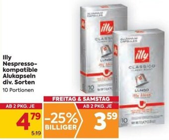 Billa Illy Nespresso-Kompatible Alukapseln div. Sorten Angebot