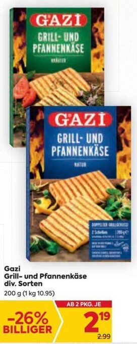 Billa Gazi Grill-und Pfannenkäse div. Sorten 200 g Angebot